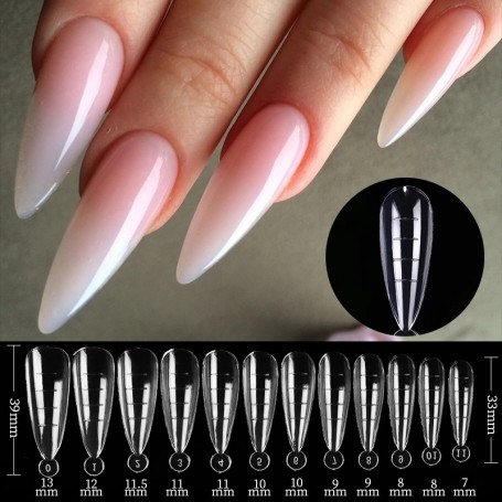 Tip molde acrygel forma stiletto 60 unidades