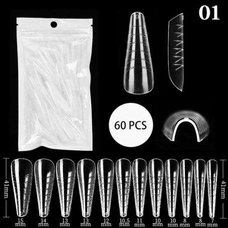 Tip molde acrygel forma V 60 unidades