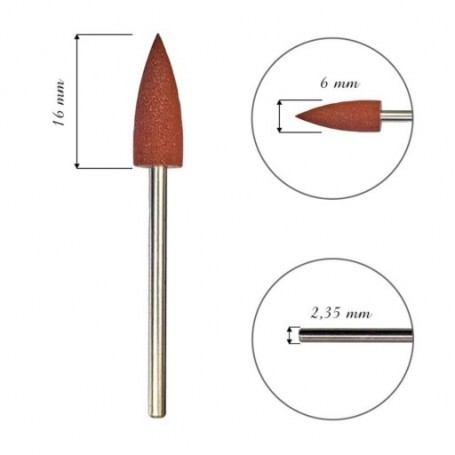 FRESA para pulir cutícula, de silicona, cono 16mm