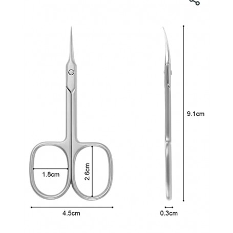 Tijeras corta para cutícula sensible, tamaño S, punta doblada BSnails