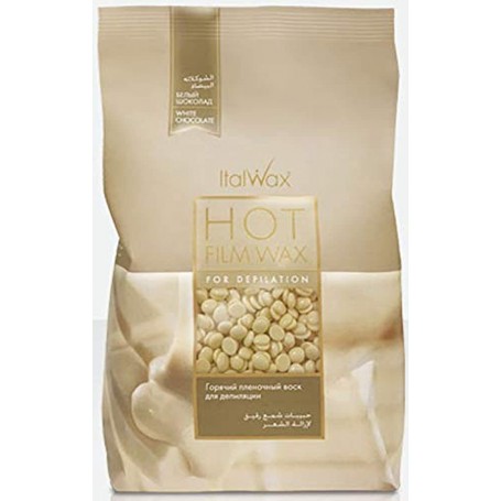 ITALWAX Hot Film Wax Hair Chocolate Blanco 1000 g (Cera caliente en perlas)