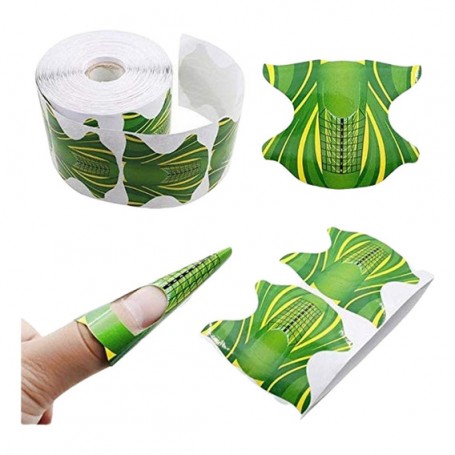 500 Moldes para uñas esculpidas en gel y acrílico verde (ALMENDRA)
