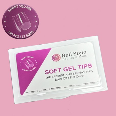 Press On Tip x-gel Short Square 240 unidades