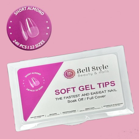Press On Tip x-gel Short Almond 240 unidades
