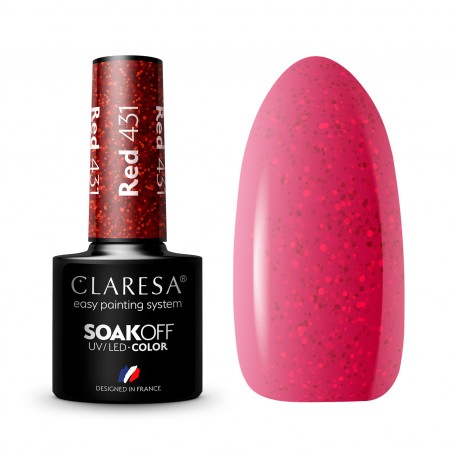 ROJO 431 CLARESA ESMALTE SEMIPERMANTE.