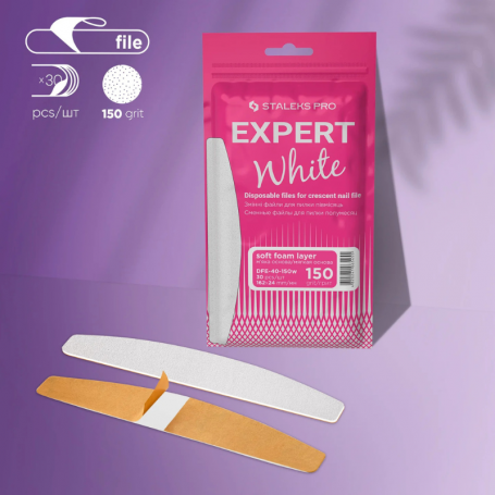 Grano 150 Recambios de limas desechables con espuma para base metálica curva  MBE-40 (30 pcs) Staleks pro