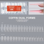Moldes duales tipo sanwich para uñas coffin 256und
