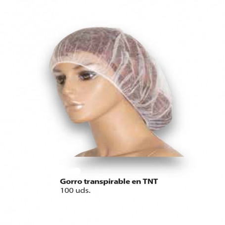 GORRO TRANSPIRABLE  DE TNT 100 UNIDADES