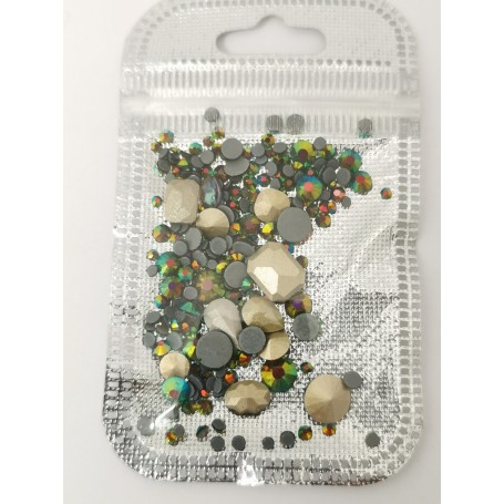 Bolsa mediana decoración cristal verde greenstyle