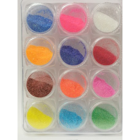 Caja surtido purpurina varios colores 2 para decoración.
