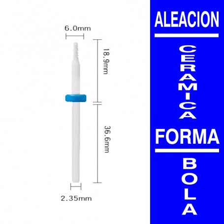 Fresa Cerámica para cutícula forma PALO FINO