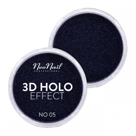 3D HOLO effect, uñas metalizadas negro, NO-05