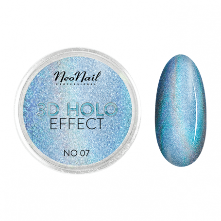 3D HOLO effect, uñas metalizadas azul, NO-07