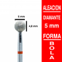 Fresa cabezal de diamante grano fino - bola 5 mm