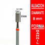 Fresa cabezal de diamante grano fino - barril 8 x 3,1 mm