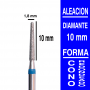 Fresa cabezal de diamante grano mediano - cono redondeado 1,8x10 mm