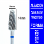 Fresa cabezal de carburo de tungsteno grano medio forma parábola corte transversal dentado  5 mm (Retirar gel)