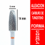 Fresa cabezal de carburo de tungsteno grano fino forma parabola 5 mm (Retirar esmalte)