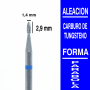 Fresa cabezal de carburo de tungsteno grano medio forma parabola 1,4 mm