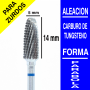 Fresa cabezal de carburo de tungsteno grano medio Parabola 5 mm para zurdos