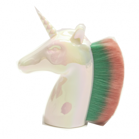 Brocha polvera forma Unicornio Blanco