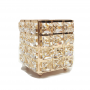 Organizador para pinceles y limas con decoración cristales dorado mod5