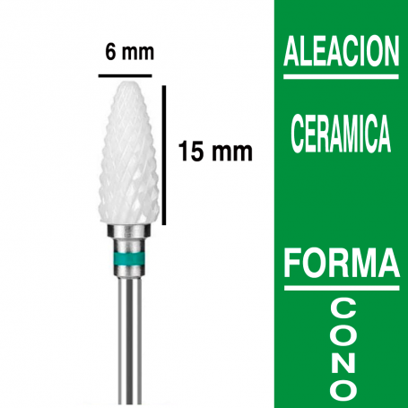 Fresa Cerámica cono GRANO GRUESO anillo verde