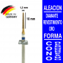 Fresa cabezal de diamante grano mediano - cono redondeado 1,2x10 mm Fabricación Alemana