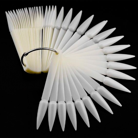 Bolsa tips muestrario stiletto color natural con anilla 50 unid.