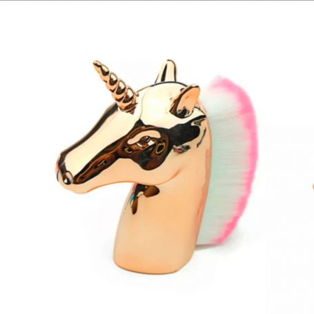 BROCHA POLVERA FORMA UNICORNIO COBRE
