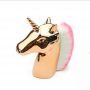 BROCHA POLVERA FORMA UNICORNIO COBRE