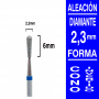 Fresa cabezal de diamante grano mediano - Cono invertido 2,3x6 mm