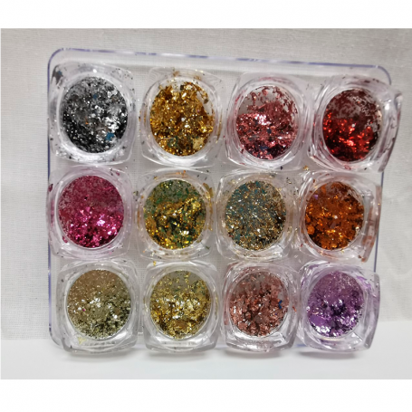 Caja surtida Chrome Flakes de colores