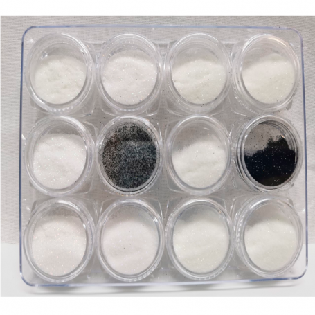 Caja surtido purpurina (suggar) blanca y negra