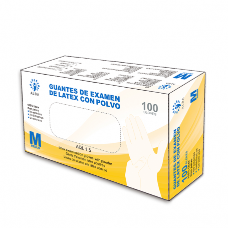 Guantes de Latex con polvo 100 unidades Talla L