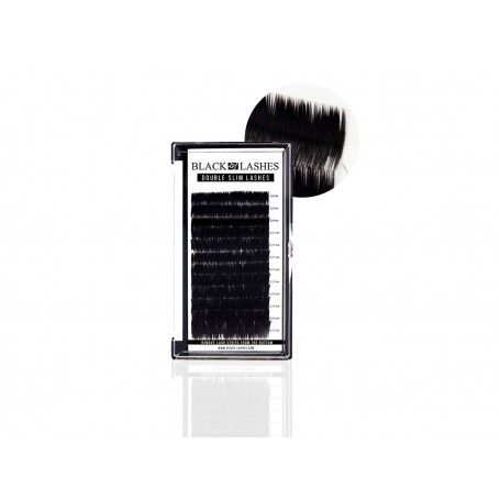 Pestañas negras. Double slim mix curvatura B 0.2 8-15mm Especiales