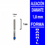Fresa cabezal de diamante grano medio - barril 1,8 x 7 mm