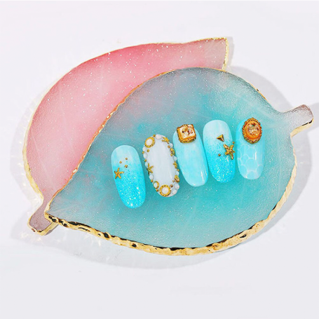 PALETA RESINA PARA COMBINAR COLORES DISEÑO HOJA AZUL
