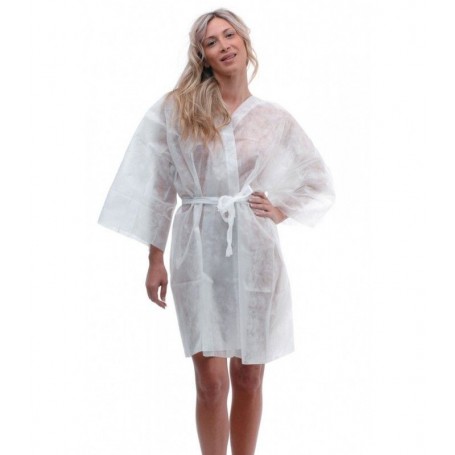 Kimono blanco en TNT una pieza