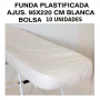 Sabana desechable para camilla ajustable plastificada 95 X 220 cm Blanca 10 UDS