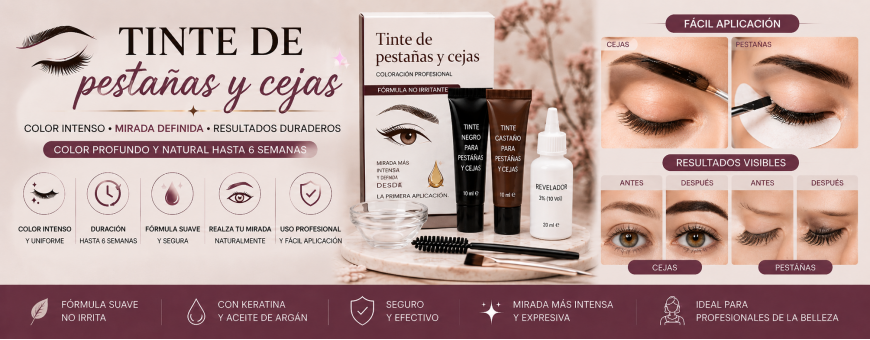 Tinte pare cejas y pestañas