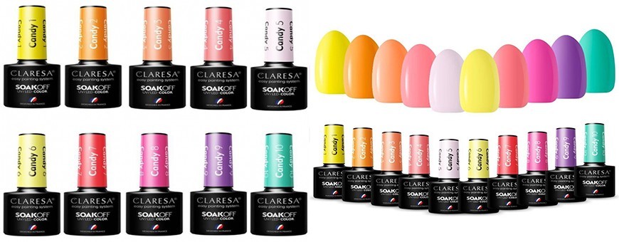 Colección Candy de esmalte semipermanentes de la marca Claresa